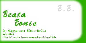 beata bonis business card
